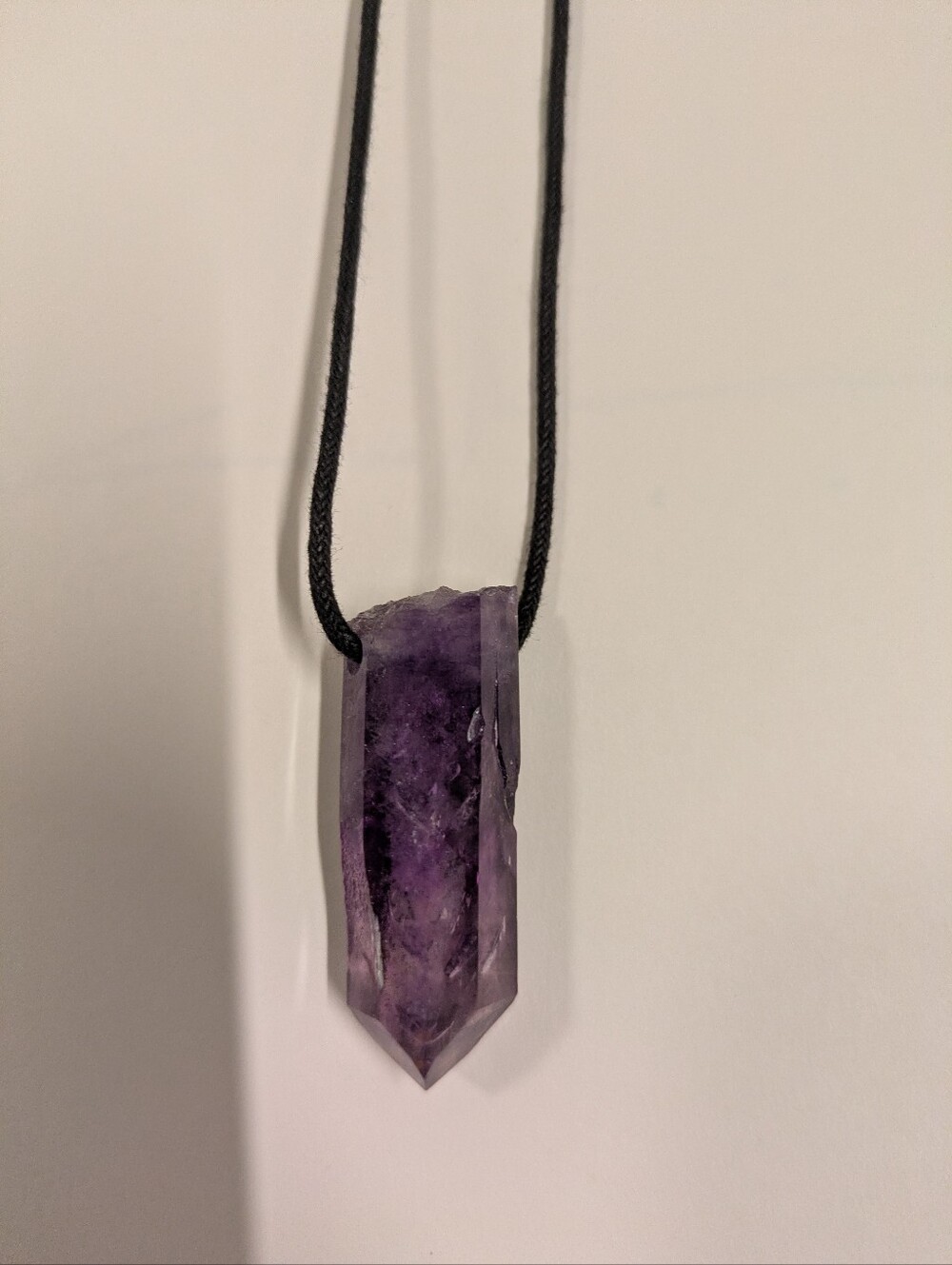 Purple Amethyst Point Pendant Necklace